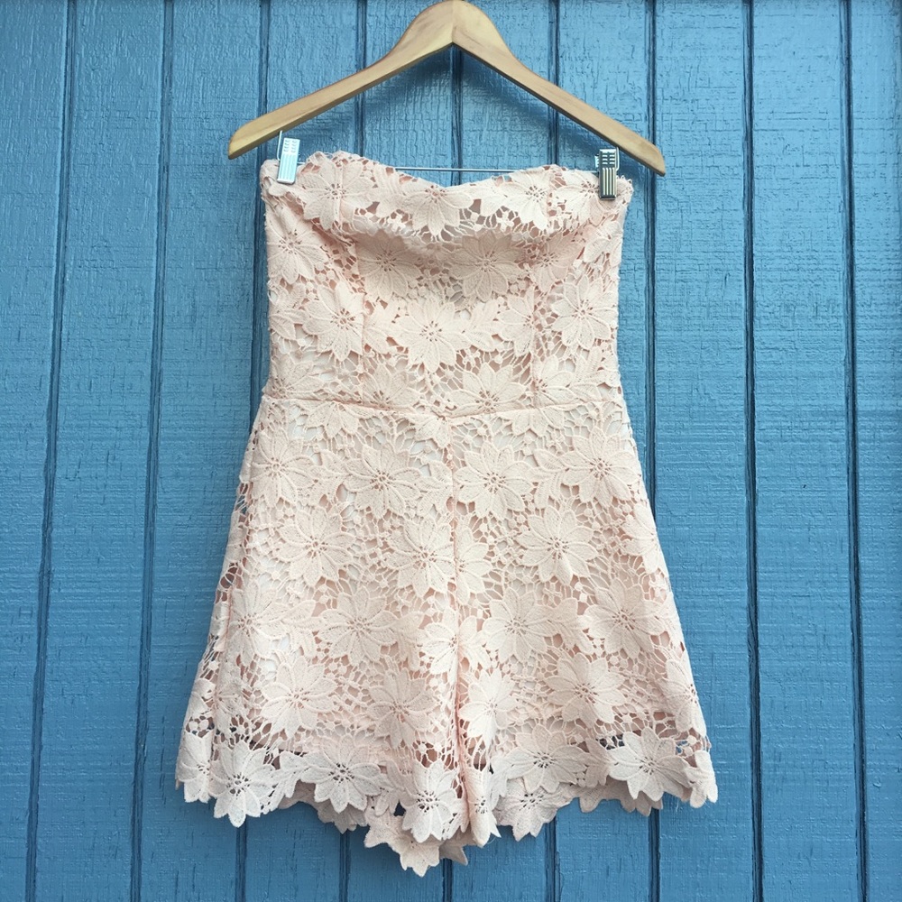 Light Pink Lace Romper